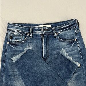 Maurices Dark Blue Distressed Skinny Jeans